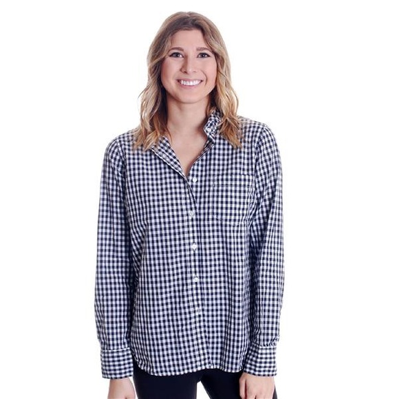J. Crew Tops - J. Crew Boy Button Down Shirt Navy Gingham 4